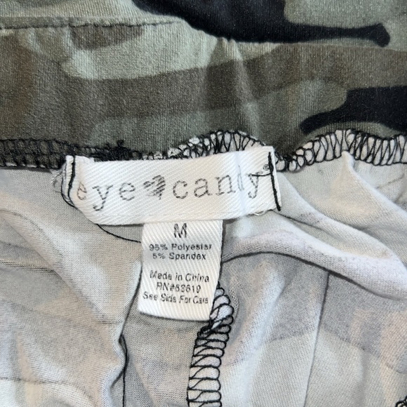 Eye Candy Camo Stretch Bibs Drawstring Waist Ankle Pockets Q37 - Picture 3 of 4